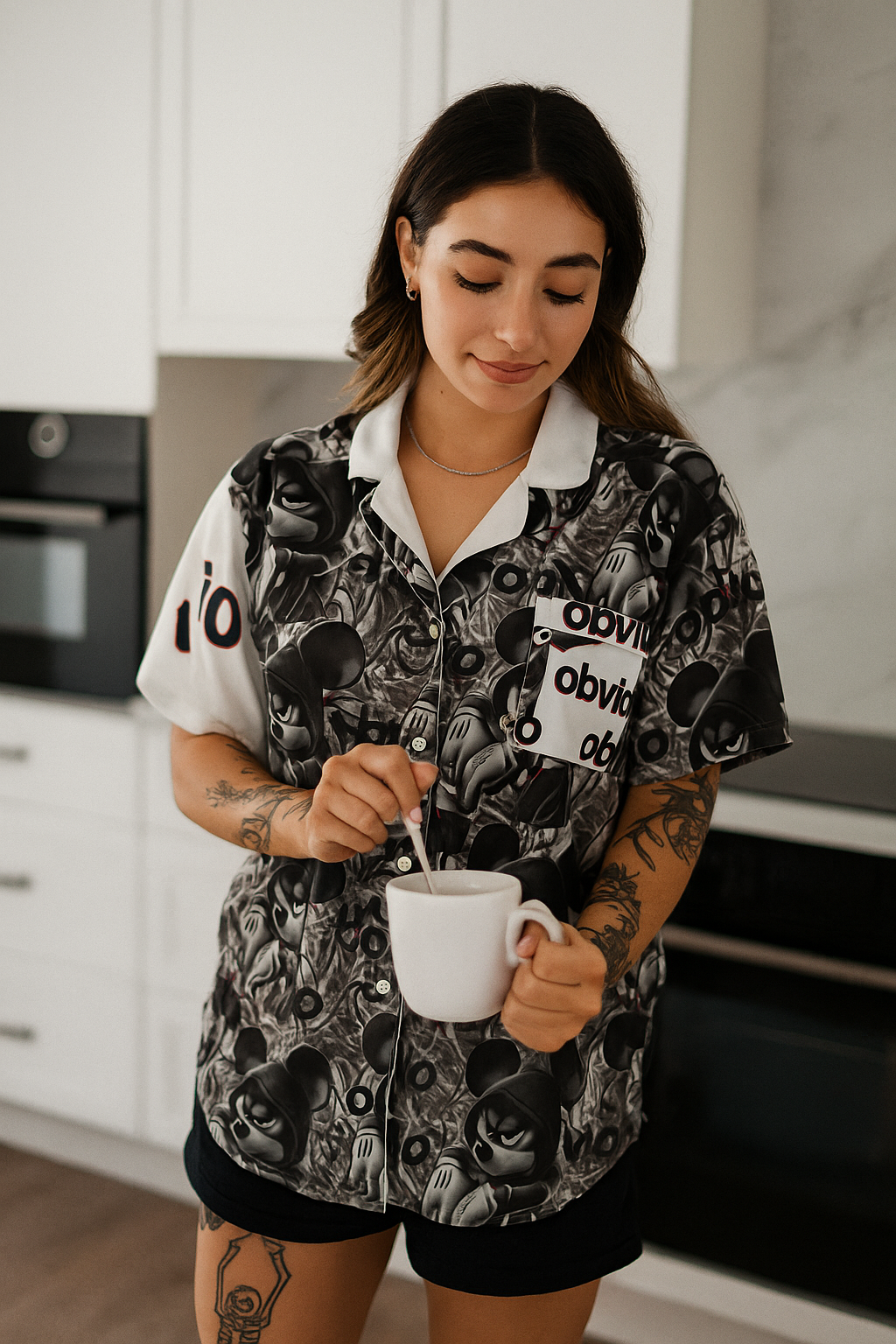 Camiseta Pijama Chill🐭☕️